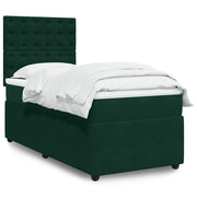 Giroletto a Molle con Materasso Verde Scuro 80x200 cm Velluto 3292205