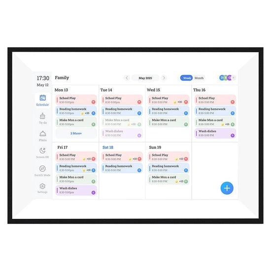 Agenda Digitale 10.1 pollici - Touchscreen di Alta Qualità per Pianificazione Familiare - Connessione WLAN - Pianificazione Attività/Mangiatoie - Cassetta in ABS - Adatto per Smart Home - Pianificatore Intelligente