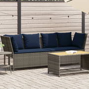 Divano da Giardino con Cuscini in Polyrattan Grigio 4104128