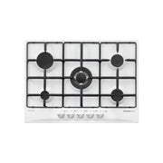 Glem gas gt755wh piano cottura da 70 cm bianco, comandi frontali, 5 fuochi