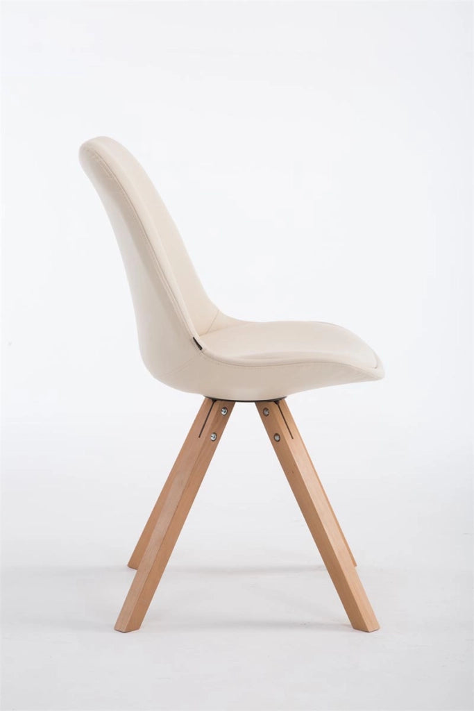 Sedia pranzo Laval in similpelle gambe quadrate natura,crema