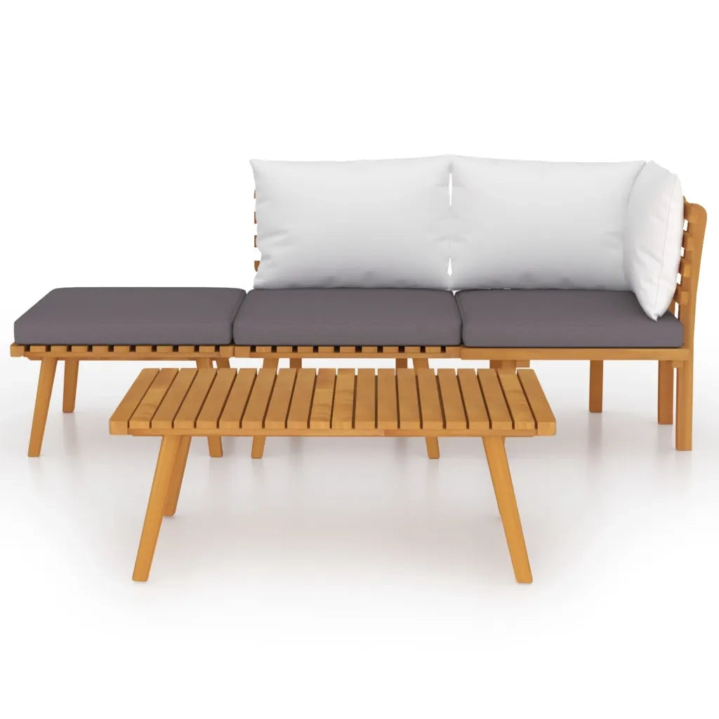 Set Divani da Giardino 4 pz con Cuscini in Massello di Acacia cod mxl 38188
