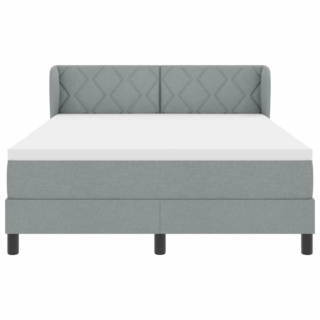 Letto a molle con materasso Grigio chiaro 140 x 190 cm Tessuto 3340080
