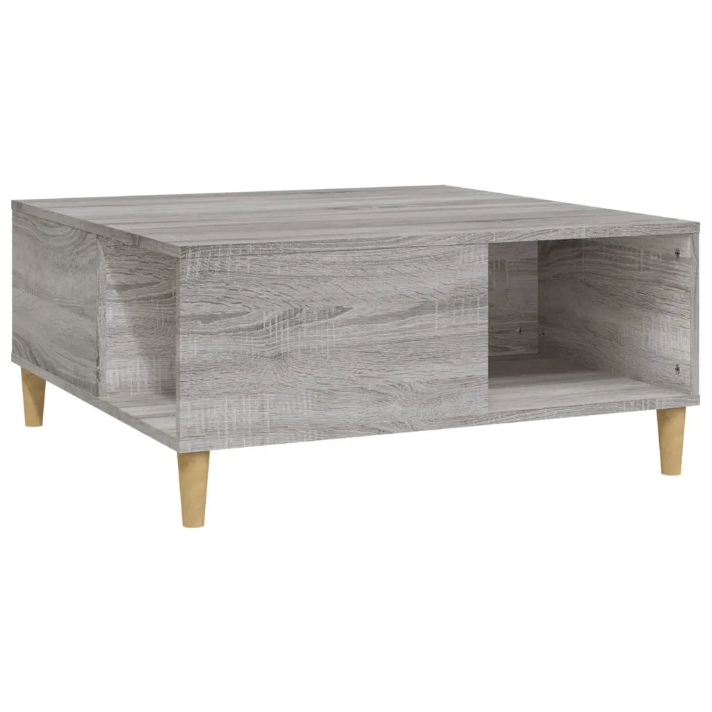Tavolino Salotto Grigio Sonoma 80x80x36,5 cm Legno Multistratocod mxl 130095