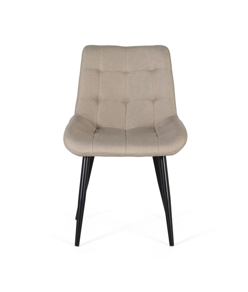 Set di due sedie rivestite in tessuto beige