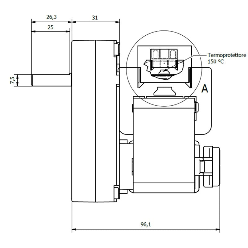 Ricambistufeapellet Motoriduttore Kenta K9177290 4 RPM Albero 8,5mm Orario carico stufa a pellet