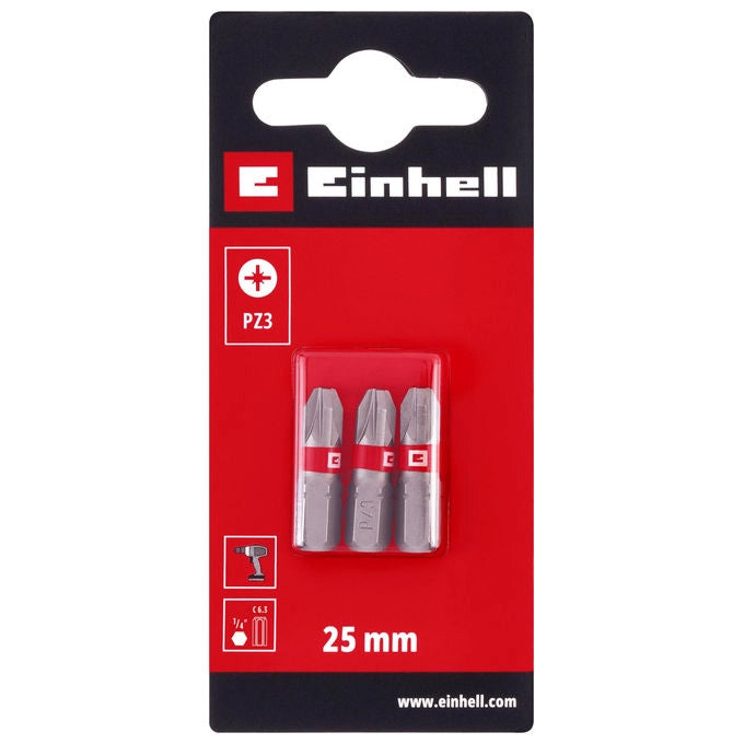 Einhell Accessories Set 3 punte standard PZ3 25mm Cromo vanadio
