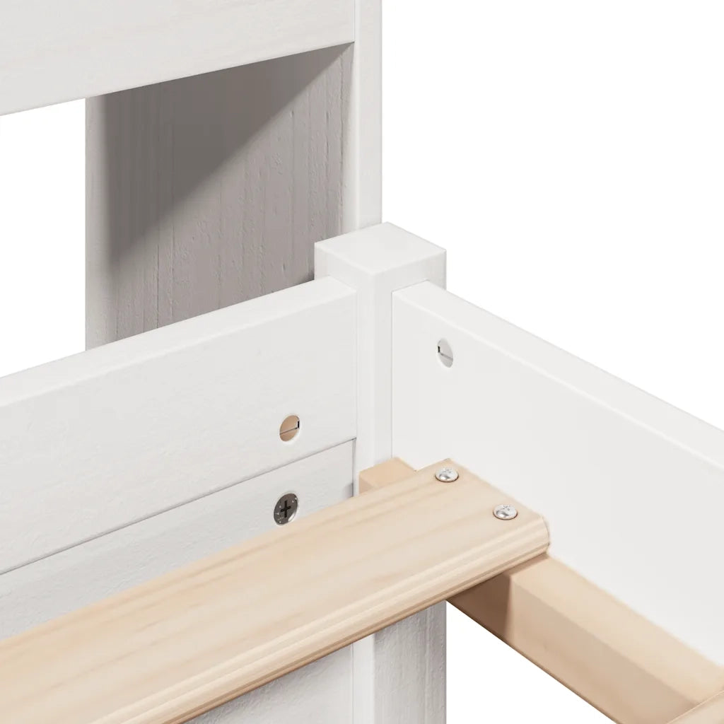Letto Libreria senza Materasso Bianco 160x200 cm Legno di Pino 3322476
