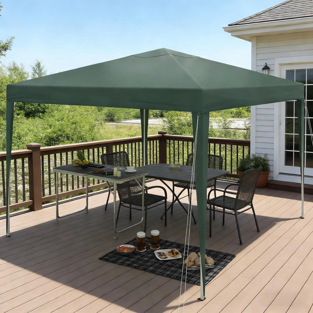 Gazebo pieghevole da giardino 3x3 m verde con altezza regolabile e borsa per trasporto