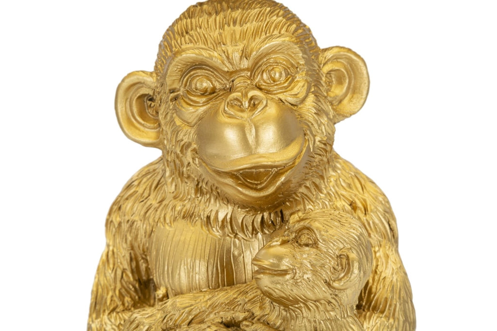 Lampada da tavolo Monkey Mum con design creativo e paralume in tessuto nero cm ø 30x49