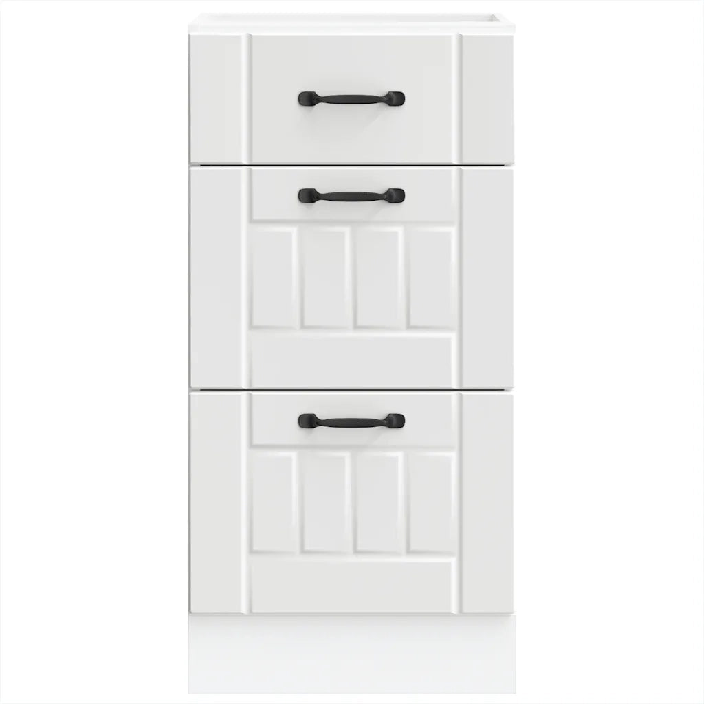 Mobile da cucina Lucca con vano contenitore e piedini regolabili 40 x 46 x 81,5 cm legno composito bianco 02_0050466