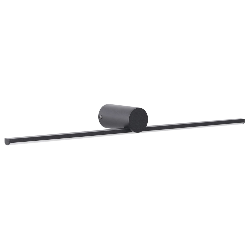 Immagine lampada specchio luce nero LED metallo orizzontale bagno soggiorno moderno lampada da parete