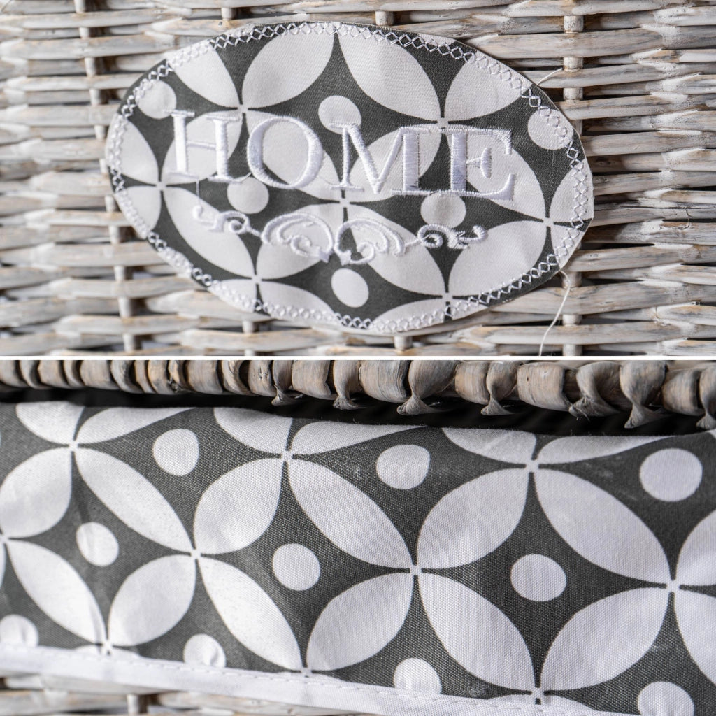 Set 3/5 Pezzi Ceste Portabiancheria in Vimini con Coperchio e Fodera Interna in Tessuto, Contenitori Multiuso per Bucato, Bagno, Lavanderia e Camera da Letto, Design Shabby Chic   5 Ceste NickTipo3