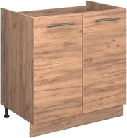 Mobile lavello cucina Fame-Line, Quercia dorata, 80 cm senza piano di lavoro, per la combinazione con altri moduli della serie Fame-Line