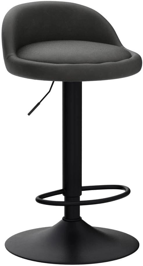 Sgabelli da Cucina in similpelle con Poggiapiedi Sgabelli da Bar Moderni per Bancone Penisola Sedie Alte Girevoli Altezza Seduta Regolabile 61-82cm, Antracite 2 Pezzi 0913BY-2