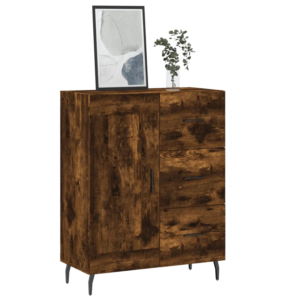 Credenza Rovere Fumo 69,5x34x90 cm in Legno Multistrato 830281