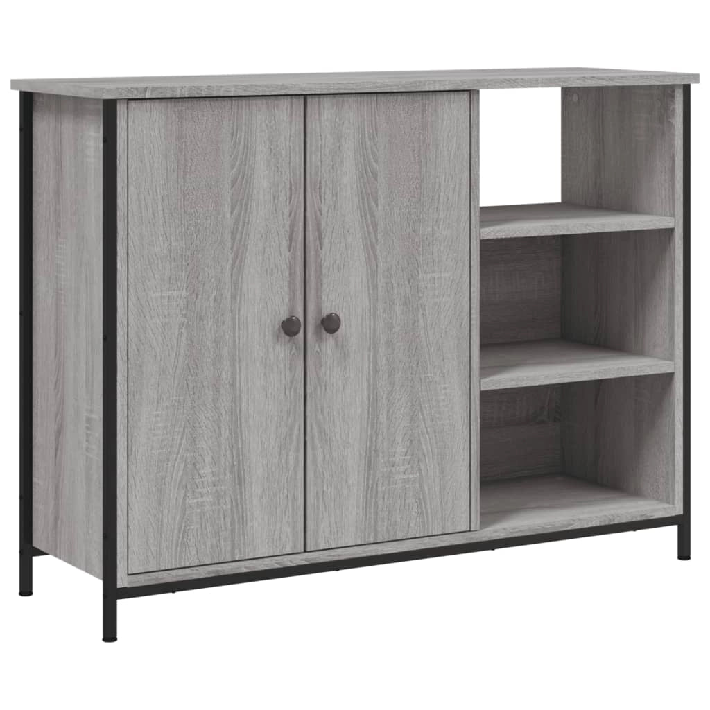 Buffet credenza cassettiera armadio mobile contenitore organizer cucina soggiorno rovere Sonoma 100 x 33 x 75 cm legno ingegnerizzato grigio 02_0036245