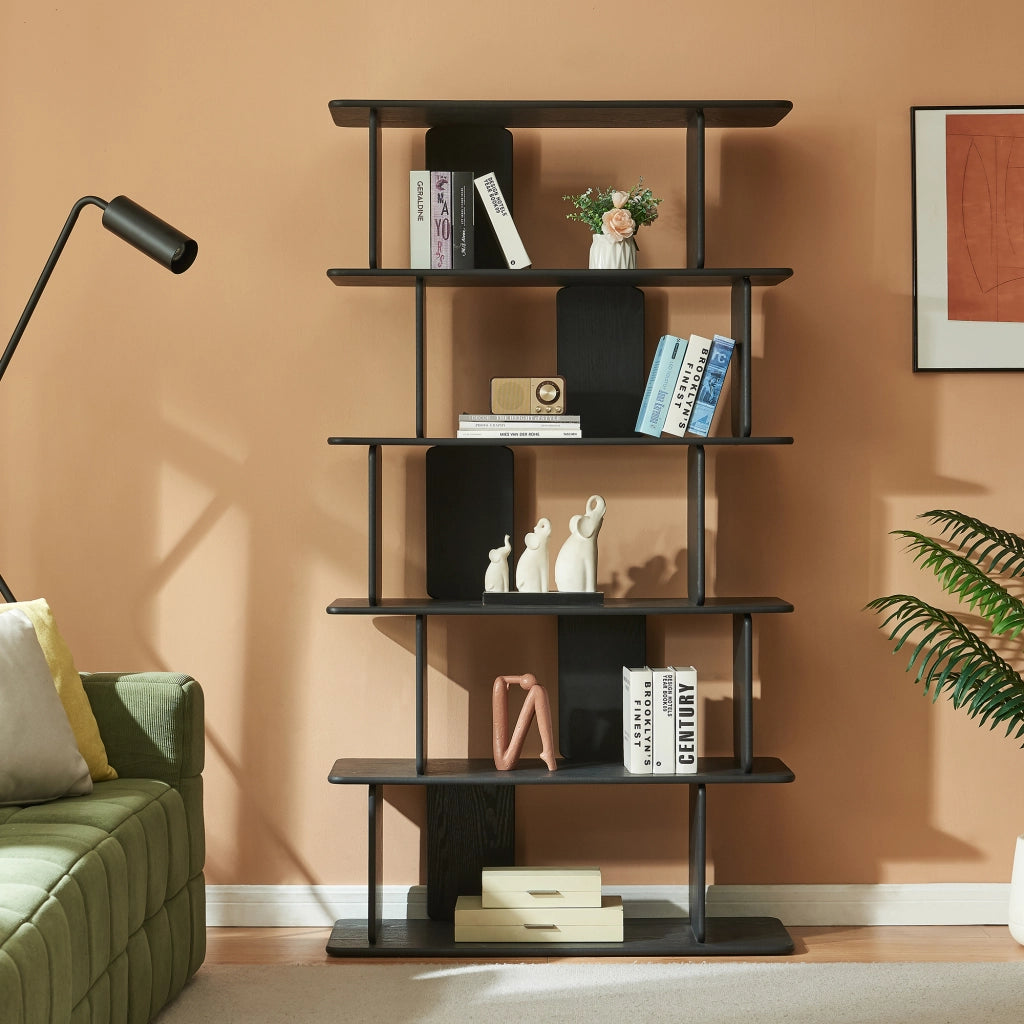 Libreria Gäljami con 5 Ripiani Aperti 180 x 100 x 35 cm - Nero [en.casa]