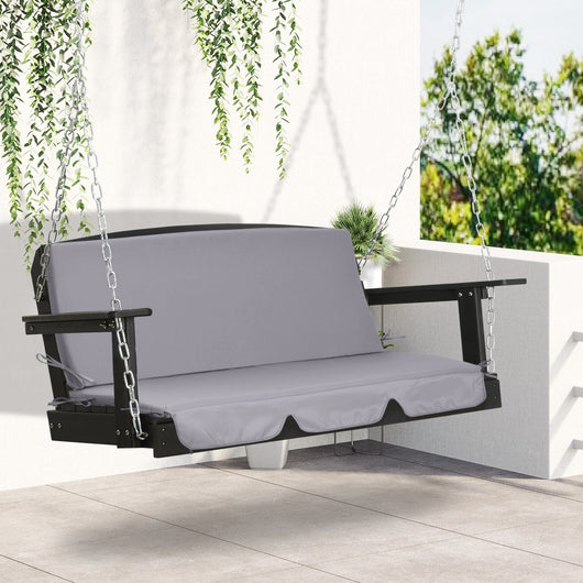 Cuscino per Dondolo da Giardino 130x45x5 cm in Poliestere Grigio