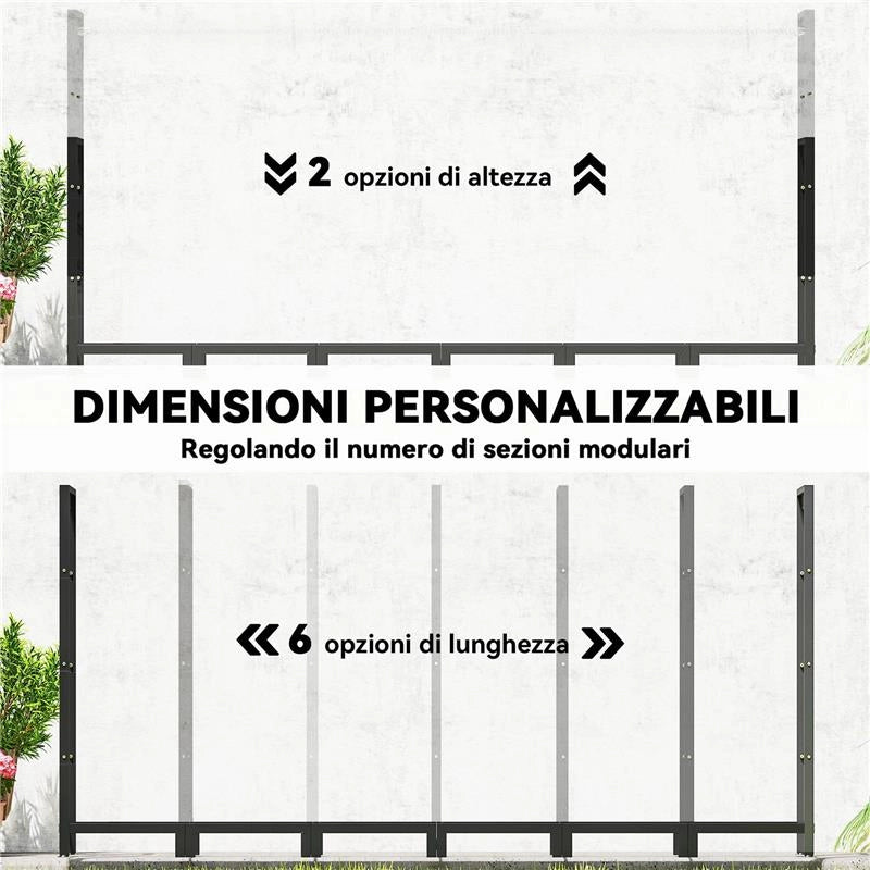 LEGNAIA DA ESTERNO IN METALLO CON TELO IMPERMEABILE, CAPACITÀ 0.8M STRUTTURA REGOLABILE, 235X31X116 CM, NERO
