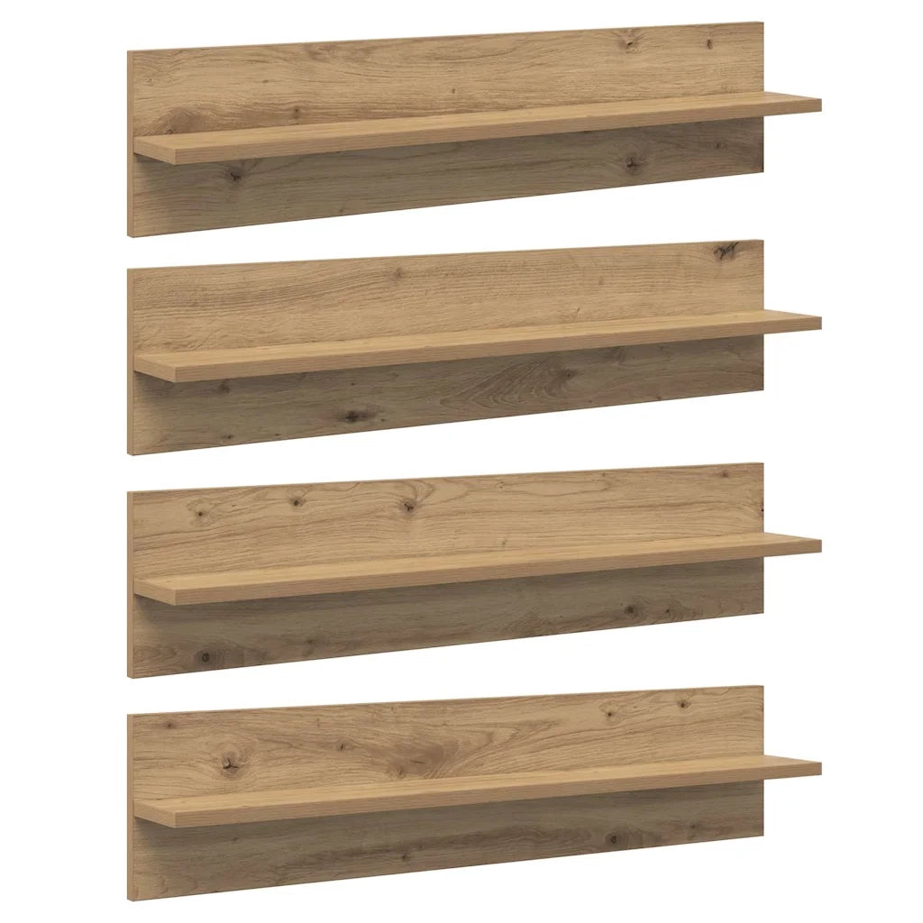 Scaffali da parete 4 pcs Rovere artigianale 80 x 11,5 x 18 cm