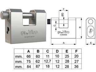 LUCCHETTO MONOBLOCCO FAI BY VIRO- - mm.66 (art.4042) - 1 pezzi VIRO
