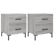 Set di 2 Comodini | Armadio da Notte | Mobiletto da notte Grigio Sonoma 40x35x47,5 cm in Legno Multistrato
