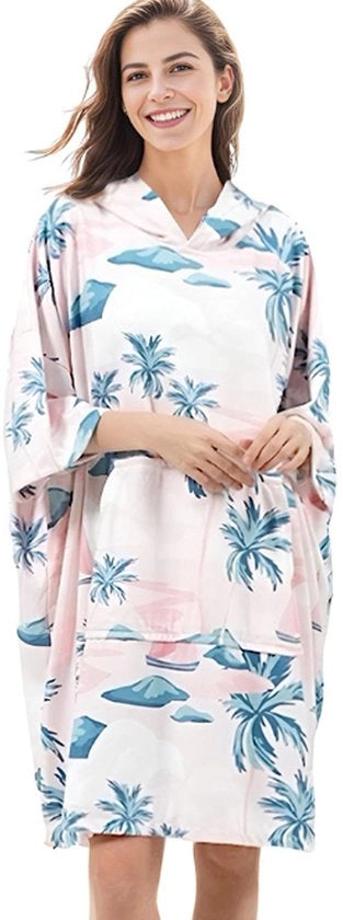 Cappuccio da bagno con tasche, coperta da bagno in grandi dimensioni, abito da bagno per donne, cappuccio da bagno con tasche per donne