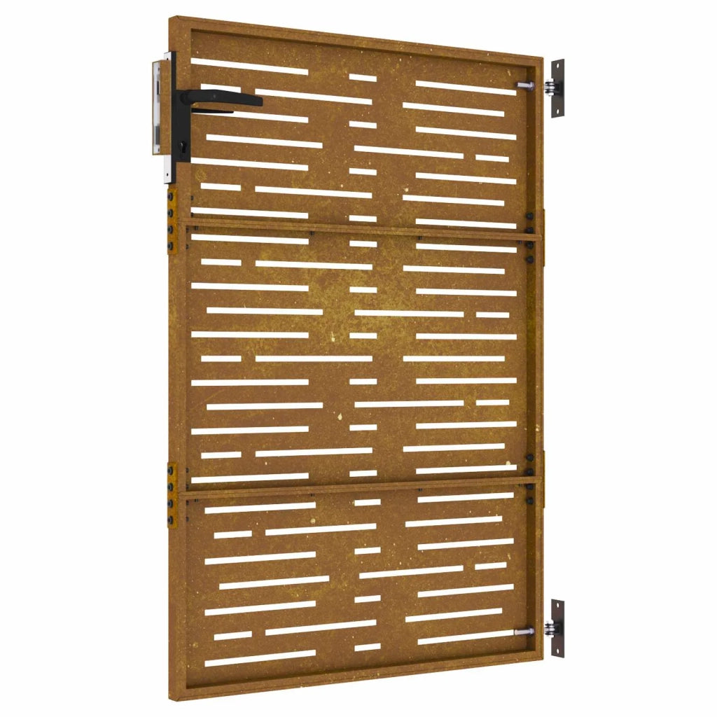 Cancello da giardino 85x150 cm in acciaio Corten design quadrato 153247