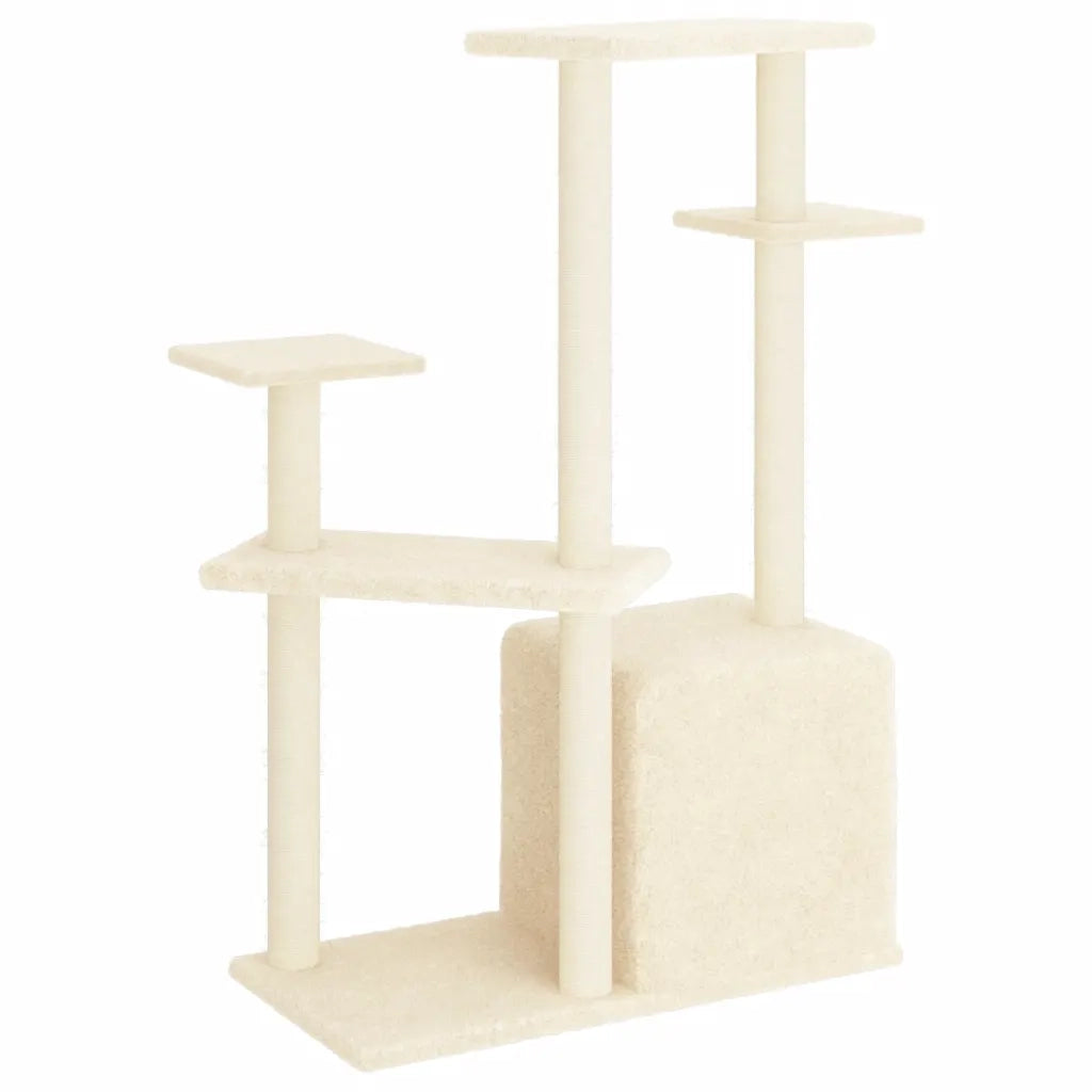 Albero per Gatti con Tiragraffi in Sisal Crema 107,5 cm CFW1689802