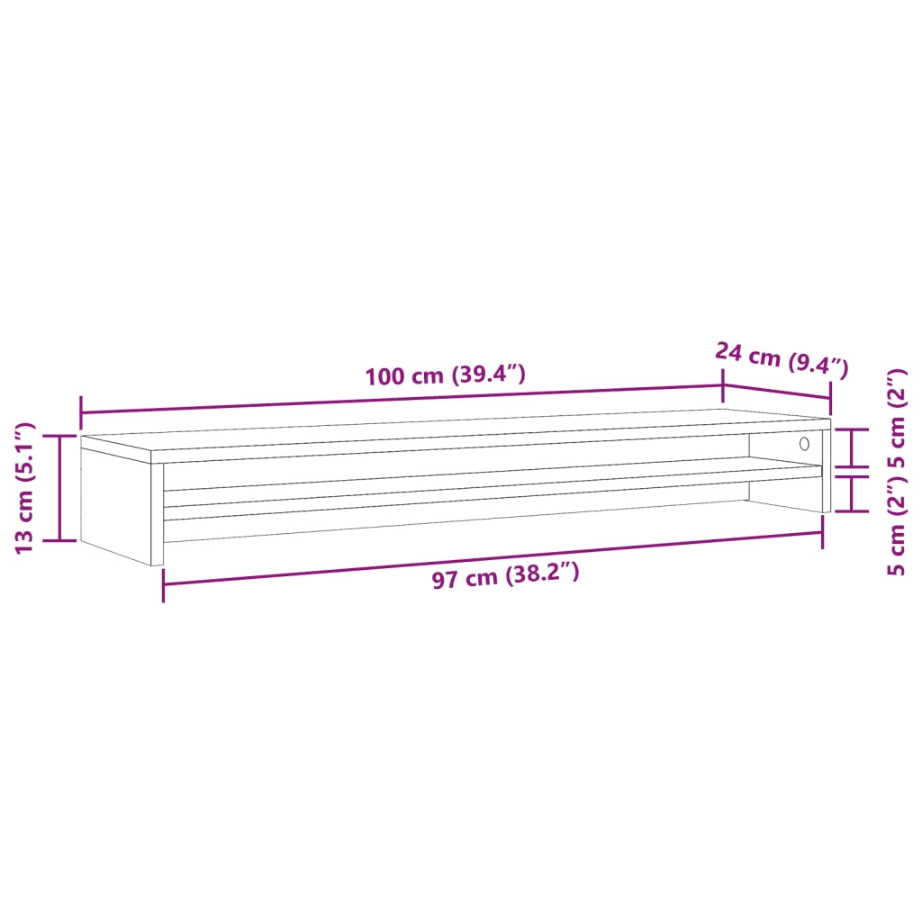 Supporto per Monitor Legno Antico 100x24x13cm Legno Multistrato