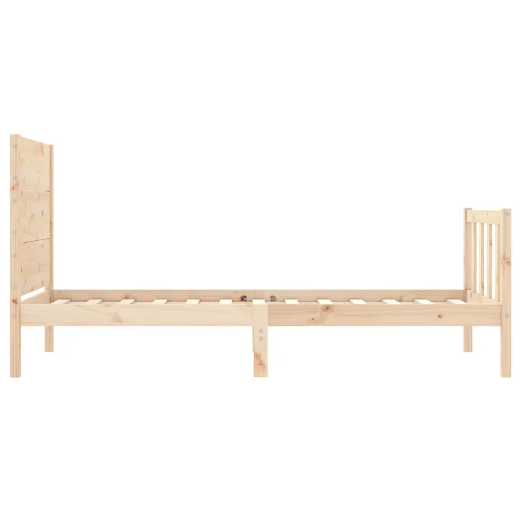 Giroletto con Testiera Single-Struttura Letto in Legno Massello 416747