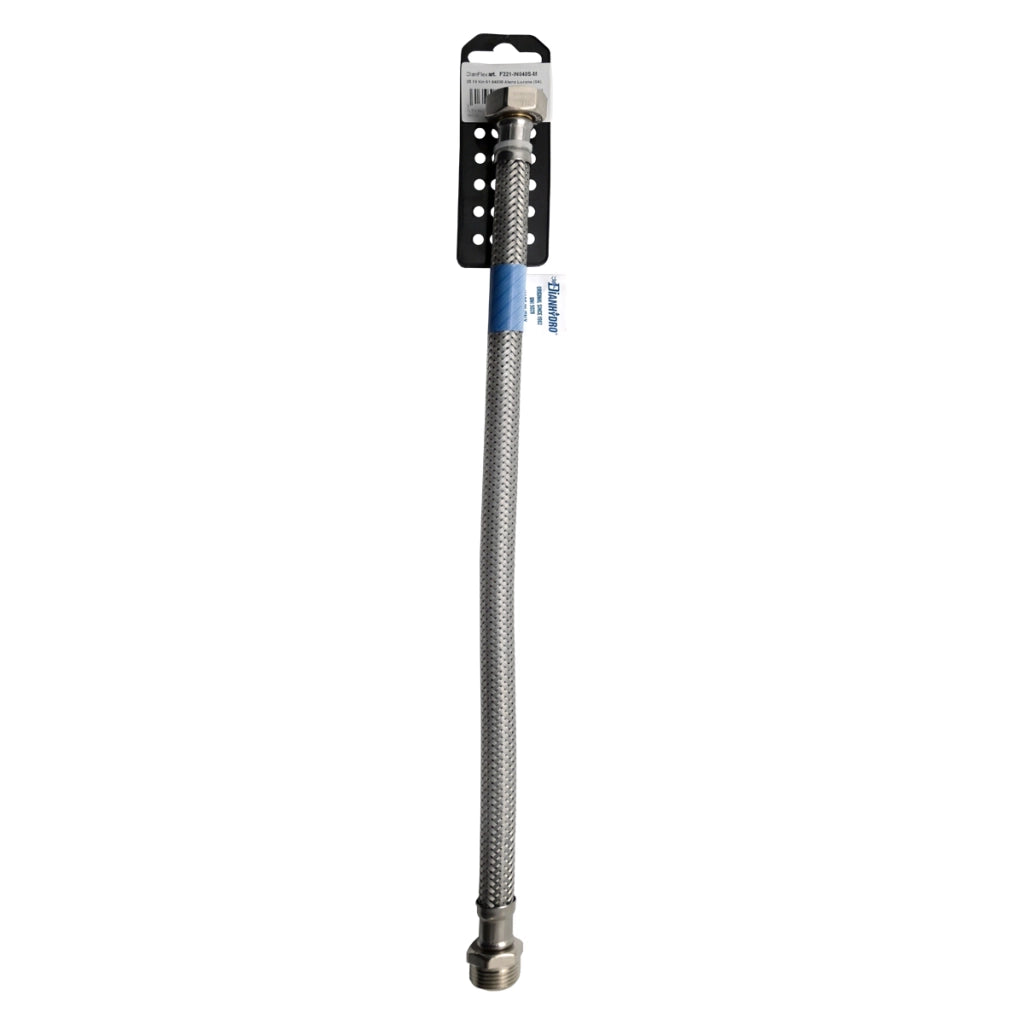 FLESSIBILE INOX MODELLO NORMALE  CM. 40 S-BRICO- MF 1/2 x 3/8- FAIDF- pezzi 1