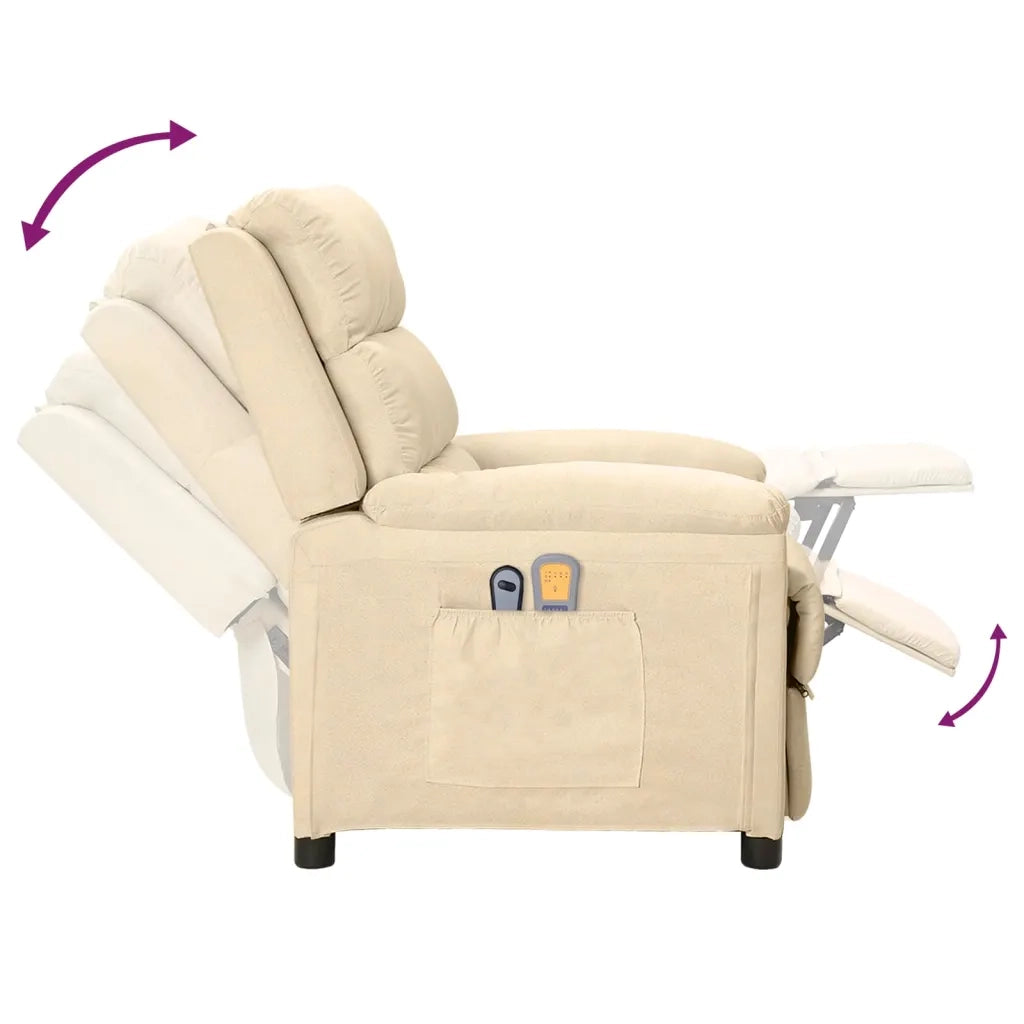 Poltrona Massaggiante Elettrica Crema in Tessuto cod mxl 32422