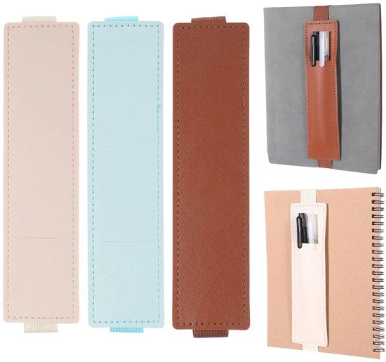 Pacchetto di 3 contenitori per pennarelli, organizzatore per penna sul bloc-notes, astina per pennarelli elastica, astina per pennarelli regolabile con cinghia elastica, riutilizzabile, impermeabile per bloc-notes calendario.