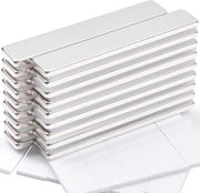Set di magneti neodimio - Forti e multiuso - 18 pezzi - Argento - 60 x 10 x 3 mm