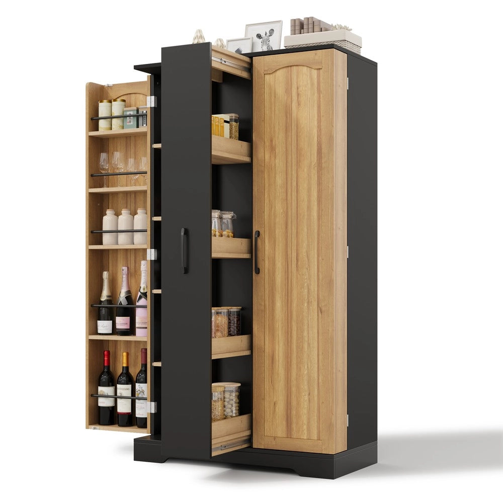 Mobile cucina con ripiani regolabili ¨C Minimal ¨C nero 150x78x40 cm