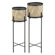 Set di 2 portavasi in metallo Colfontaine diverse misure colore sabbia nera 03_0007728