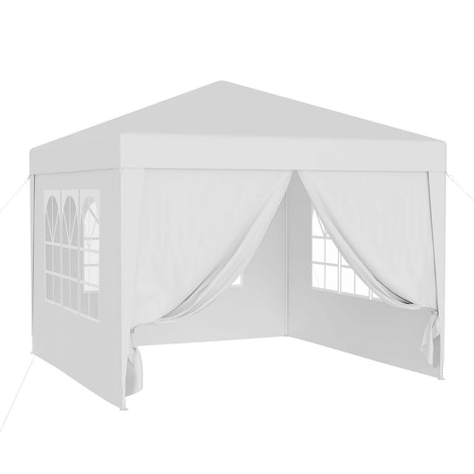 Gazebo 3 x 3 m in bianco con protezione UV 50+, tendone da giardino con lati rimovibili, tenda da festa con finestre, ad esempio per terrazze e festival