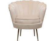 Poltrona "Floria" in velluto - 75 x 68 x 77,5 cm - Beige