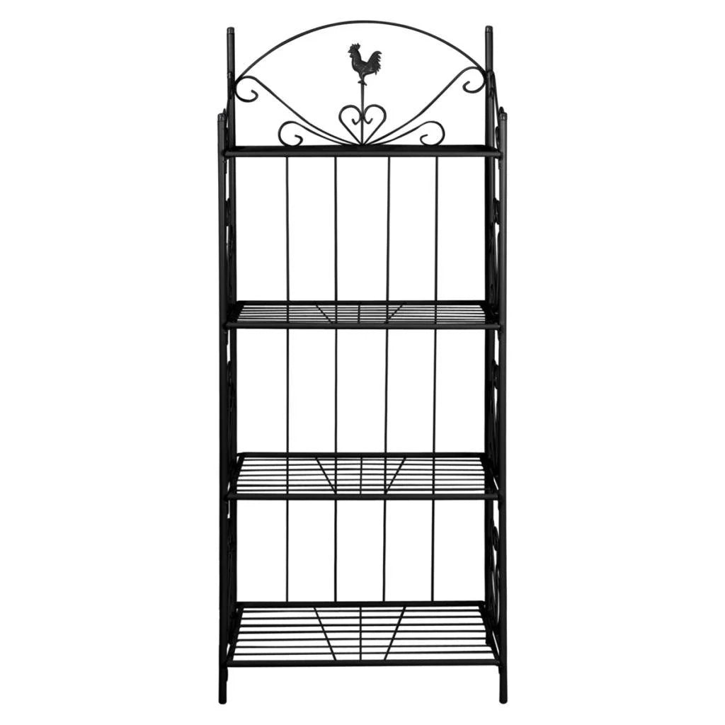 Scaffale a 4 ripiani per piante e fiori da interno o da esterno 61 cm acciaio nero 2702001/2