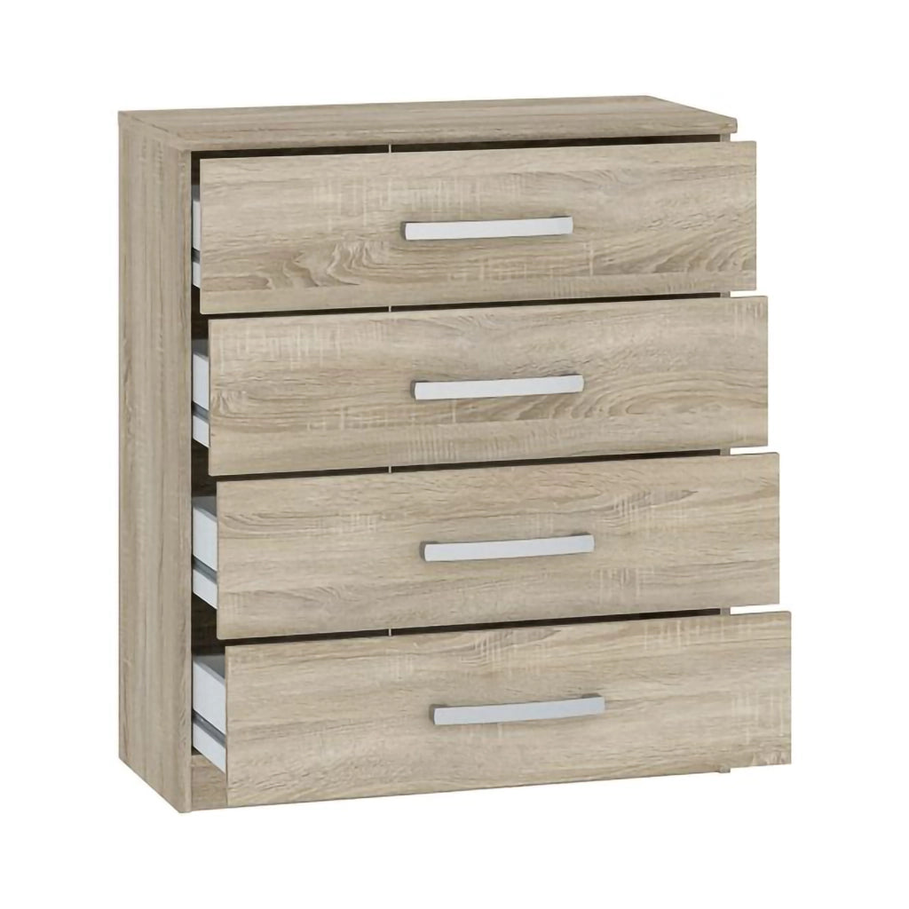 Laga, Cassettiera 4 Cassetti, 83x43x97h cm Marrone Rovere