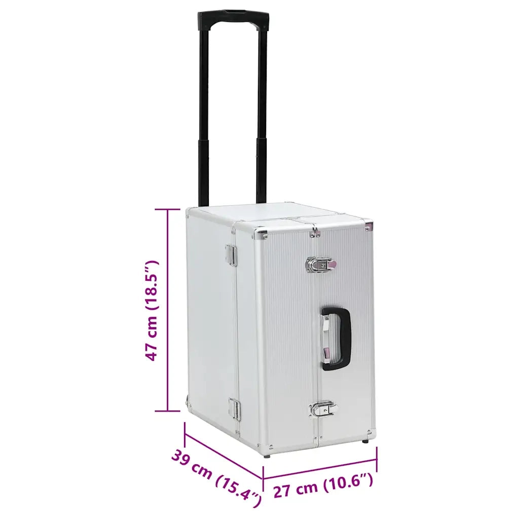 Valigia Trolley Pilota 47x39x27 cm in Alluminio Argento 91844