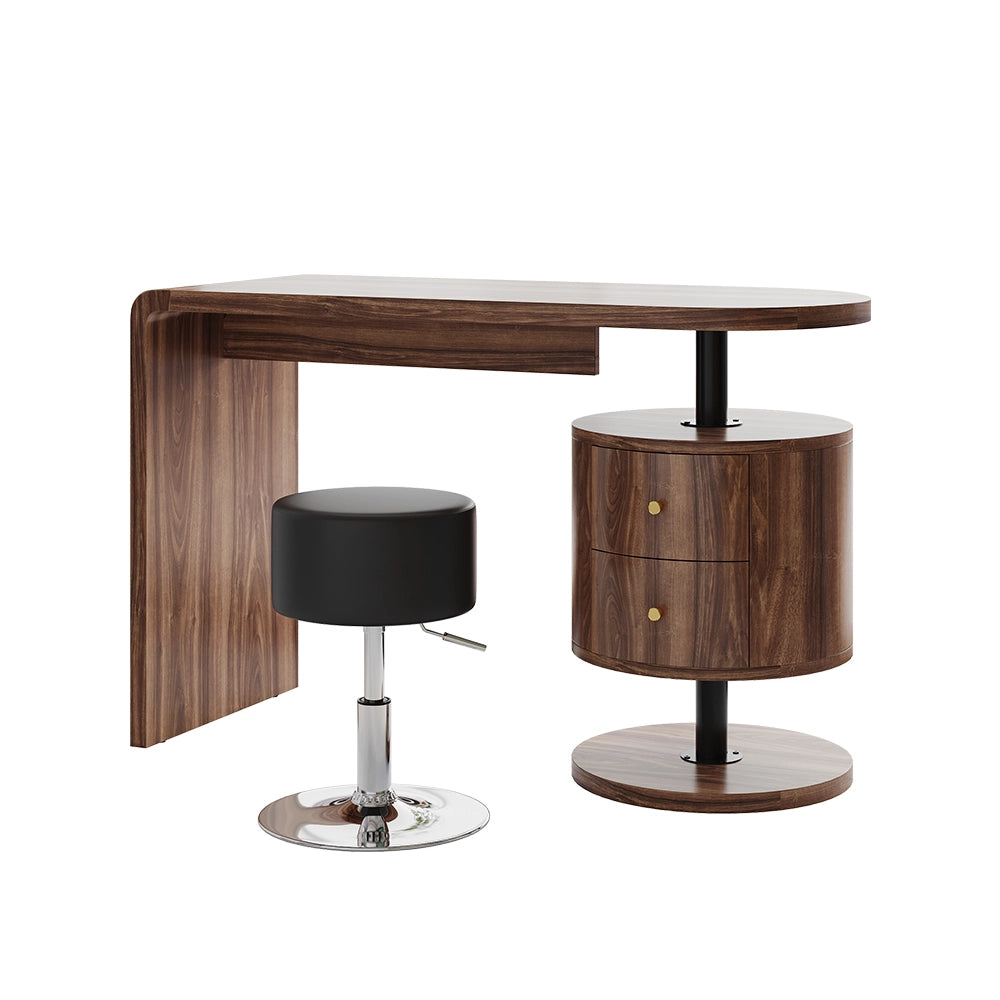 Vicco Tavolino da toilette Rovere rustico 120 cm con sgabello