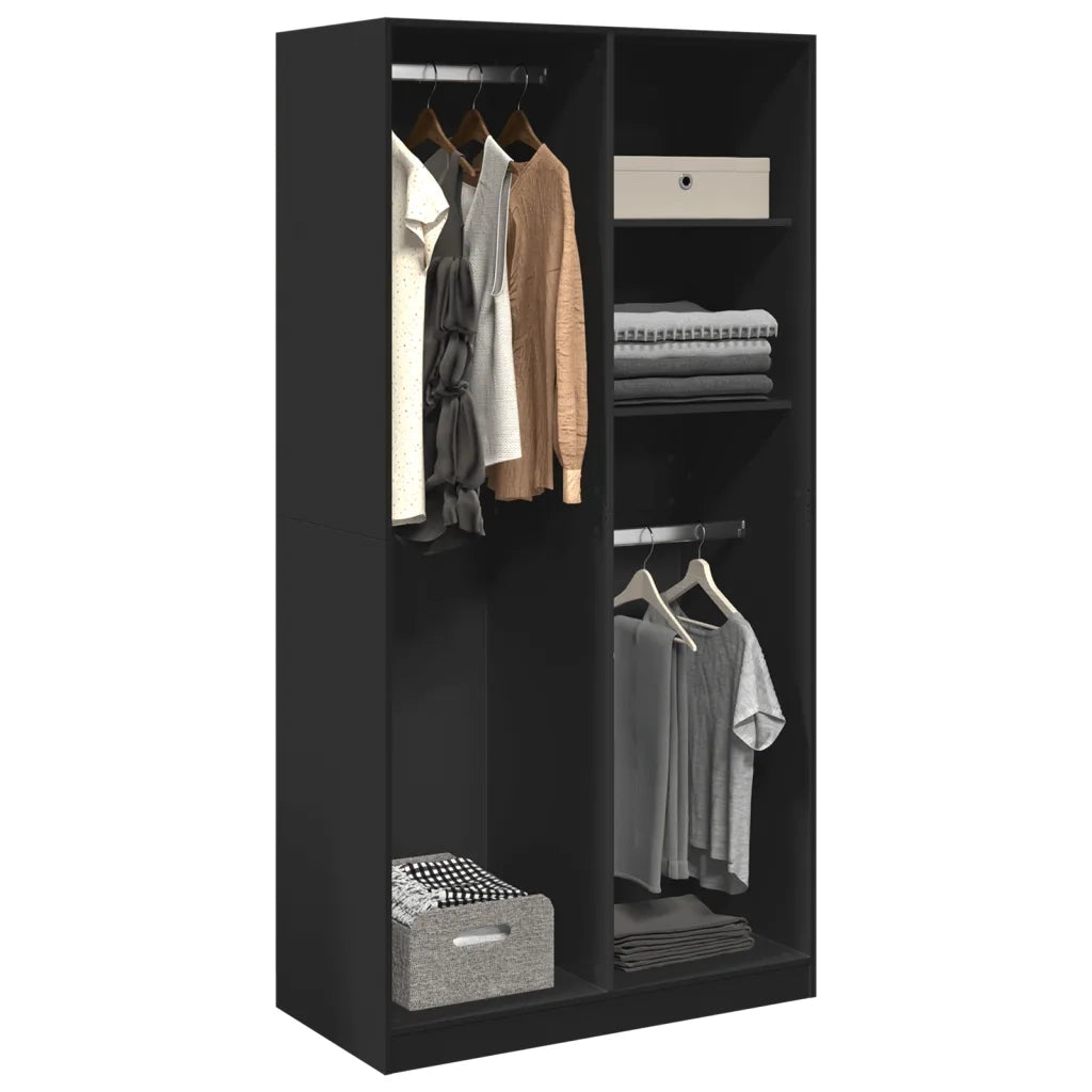 vidaXL Armadio Nero 100x50x200 cm in Legno Multistrato