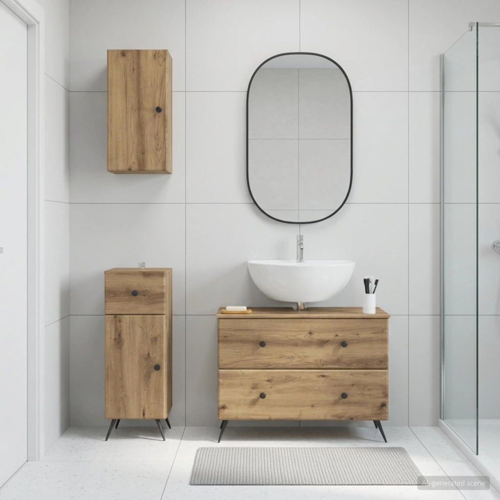 Set di armadietti da bagno in 3 pezzi BREDA Rovere Artigianale 3417809