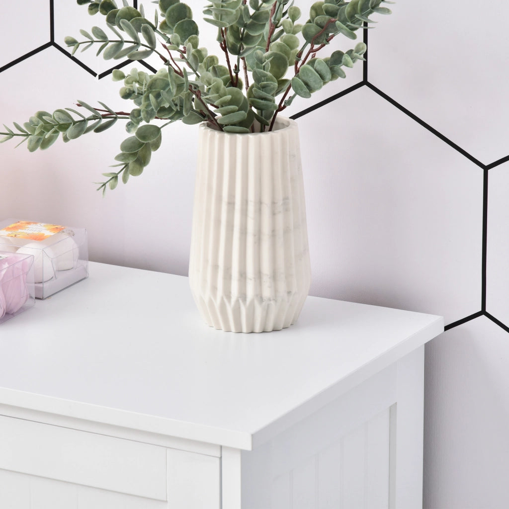 Mobile da Bagno con Cassetti e Armadietto Regolabile ¨C Zephmum ¨C Bianco, MDF, 56x30x83cm