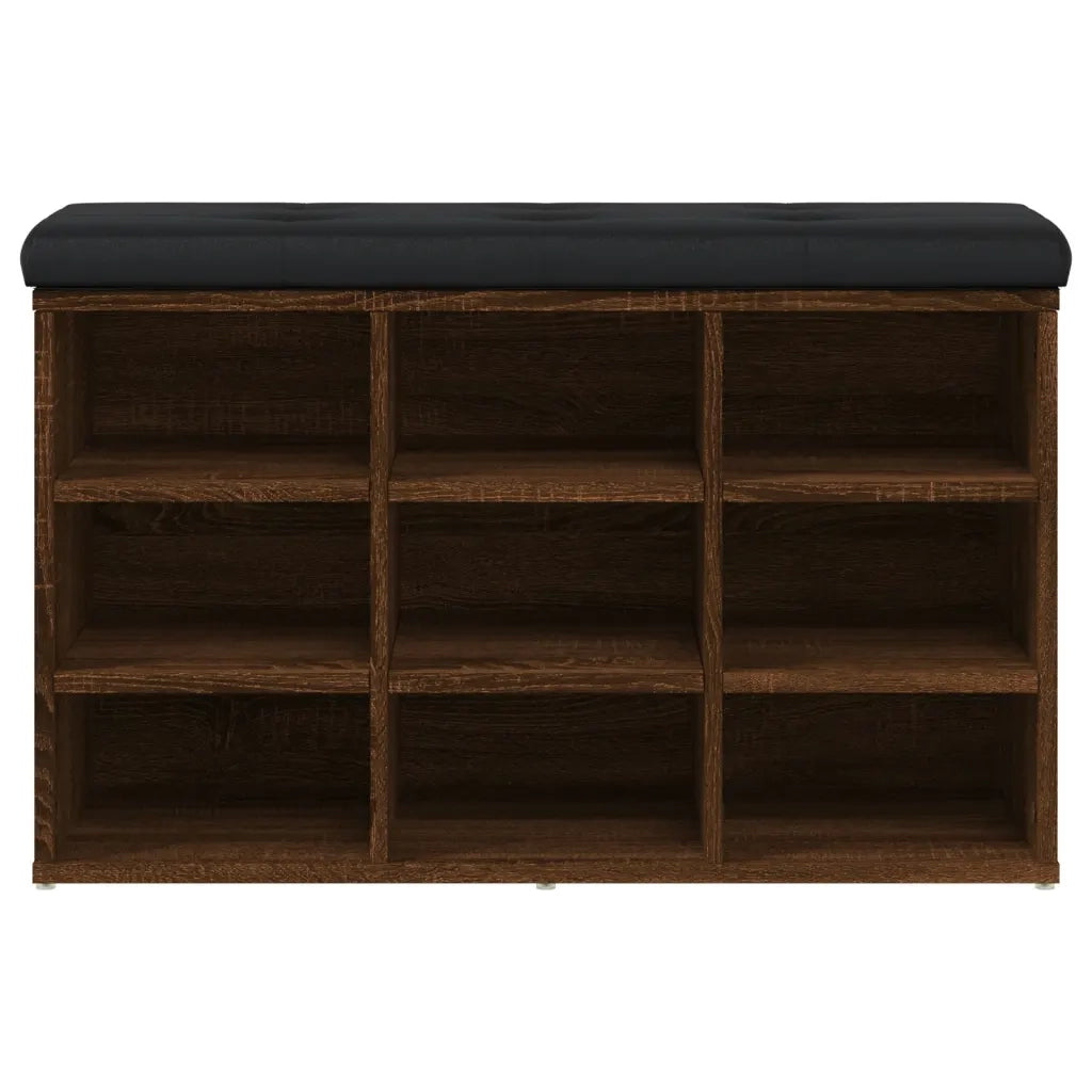 Panca Porta Scarpe-Sgabello-Panca Scarpiera Rovere Marrone 82x32x50cm Legno Multistrato