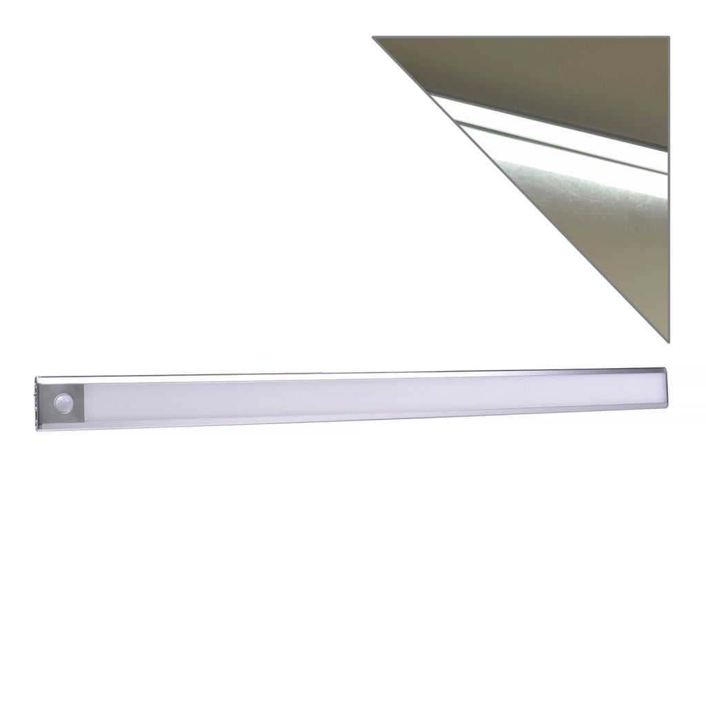 LAMPADA LED RICARICABILE 3W CON SENSORE DI MOVIMENTO LUCE FREDDA 6500K° - BARRA LUMINOSA IN ALLUMINIO INSTALLAZIONE MAGNETICA PERFETTA PER ARMADI CUCINA E CORRIDOI