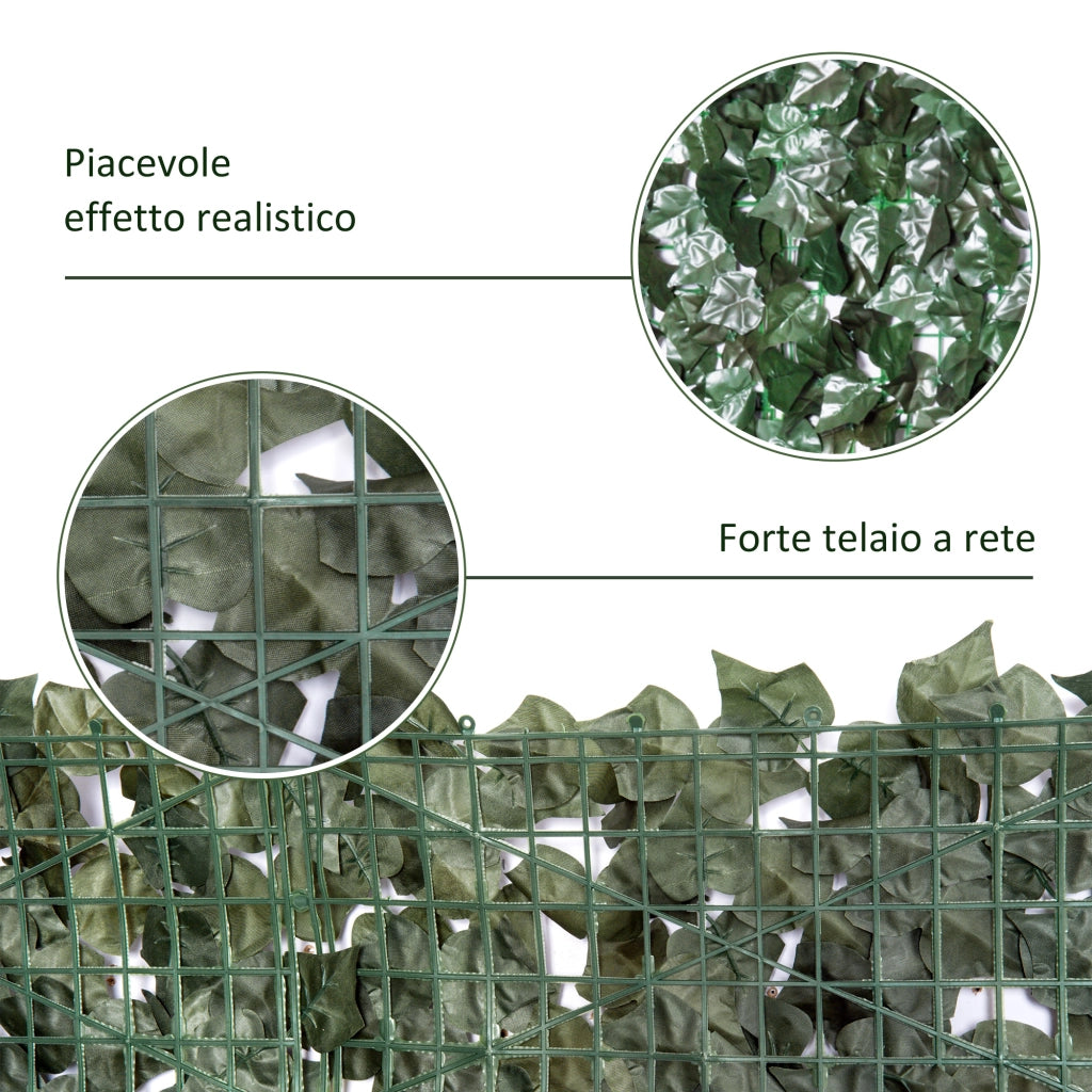 Siepe Artificiale in PE Anti-UV per Balcone e Giardino ¨C zephmum ¨C Verde Scuro 240x100cm